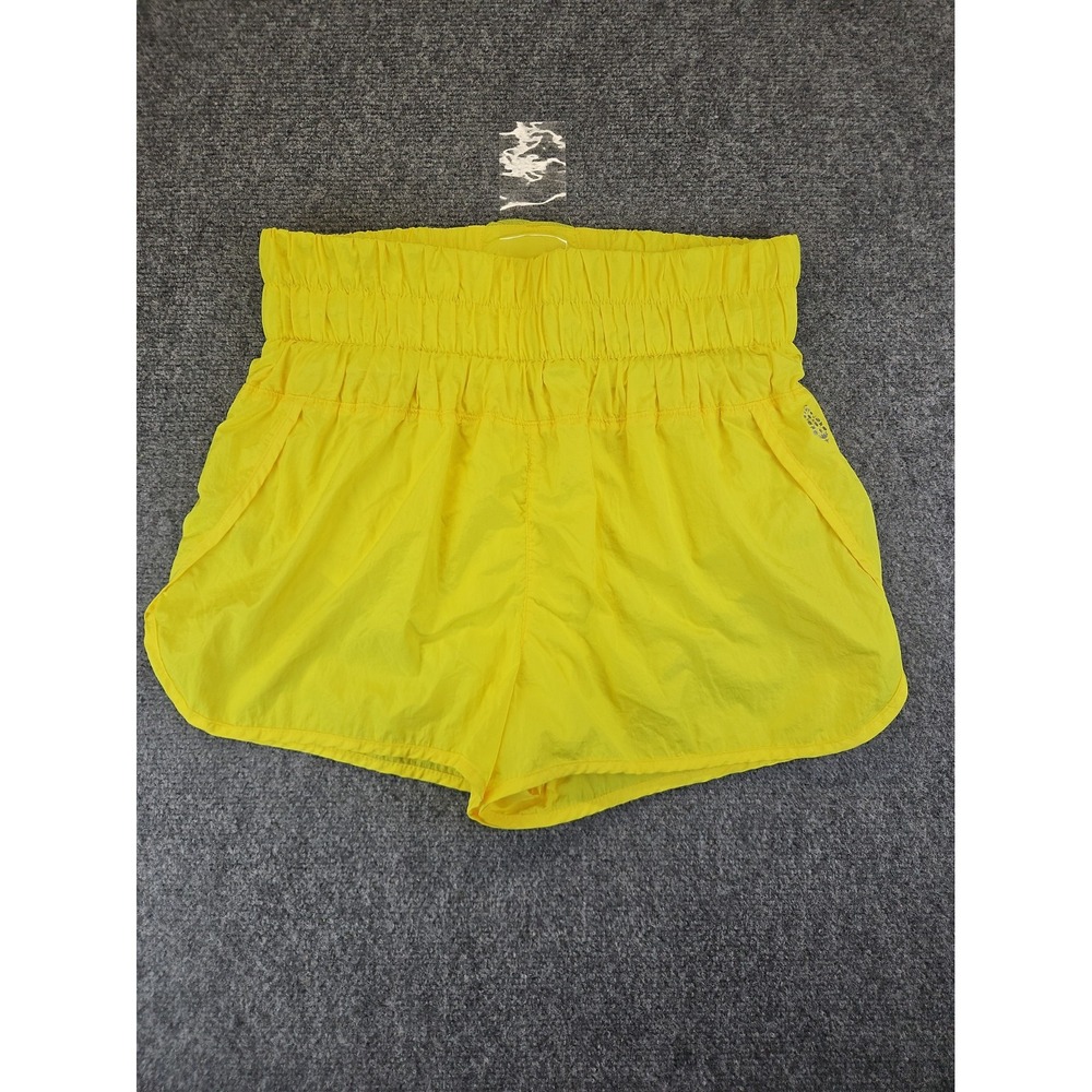 Free People Womens Lrg FP MOVEMENT Yellow The Way Home Lined Running Shorts 1841